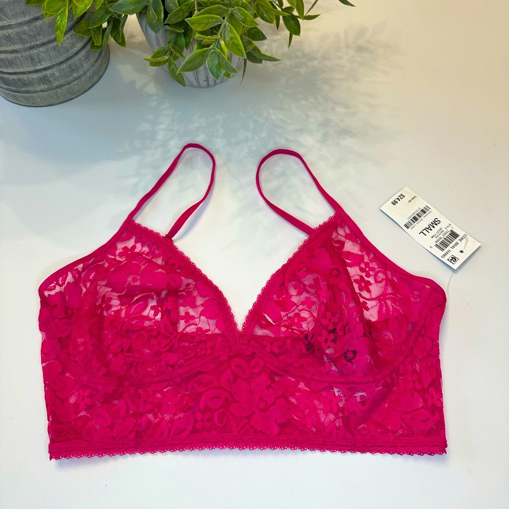 INC lace pink lace bralette S M L